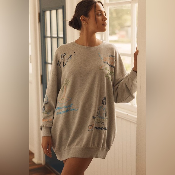 Anthropologie Tops - LYRE BIRD ANTHROPOLOGY - Embroidered Crewneck